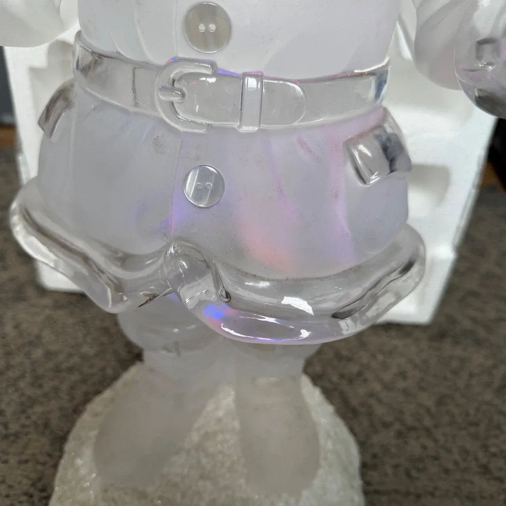 Heritage Mint Holiday Ice Sculptures 21in NOEL Santa Centerpiece Color Changing